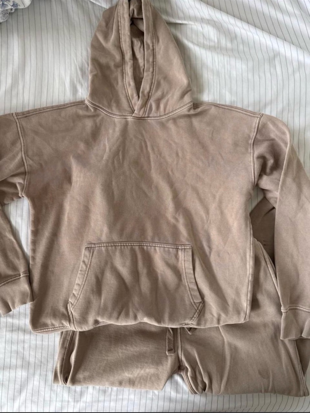 Aeropostale Mineral Wash Taupe Matching Lounge Hoodie and Sweatpants Set Size Sm